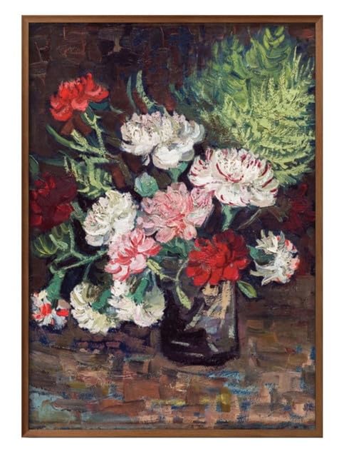 油絵専用透明感のある花瓶のお花抽象画